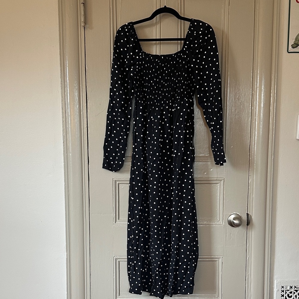 NWT Elegant Long Sleeves Polka Dot Dress - Picture 2 of 7